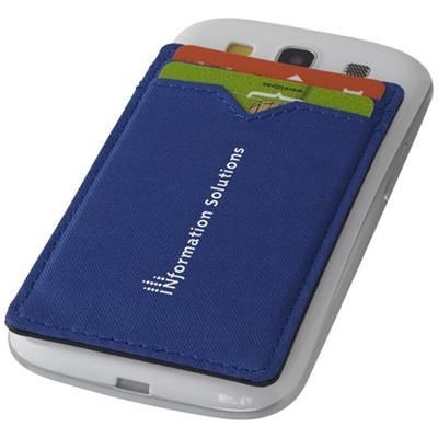 Branded Promotional EYE DUAL POCKET RFID SMARTPHONE WALLET in Royal Blue Mobile Phone Case From Concept Incentives.