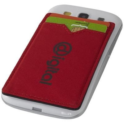 Branded Promotional EYE DUAL POCKET RFID SMARTPHONE WALLET in Red Mobile Phone Case From Concept Incentives.