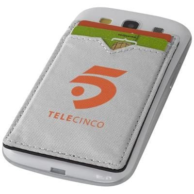 Branded Promotional EYE DUAL POCKET RFID SMARTPHONE WALLET in Silver Mobile Phone Case From Concept Incentives.