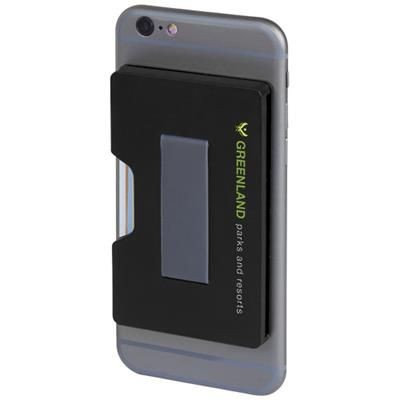 Branded Promotional SHIELD RFID CARDHOLDER in Black Solid Credit Card Holder From Concept Incentives.