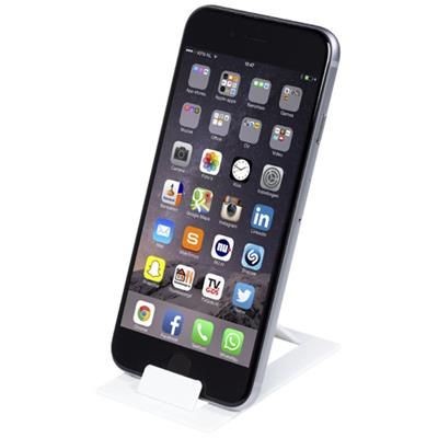 Branded Promotional HOLD FOLDING PHONE STAND in White Solid Technology From Concept Incentives.