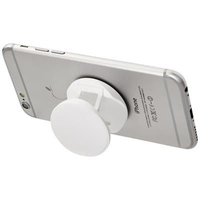 Branded Promotional BRACE PHONE STAND with Grip in White Solid Technology From Concept Incentives.