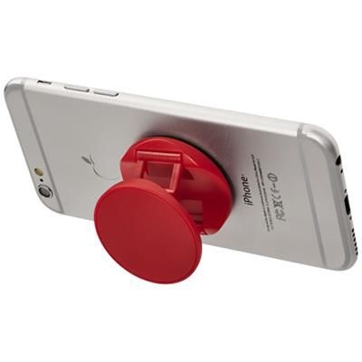 Branded Promotional BRACE PHONE STAND with Grip in Red Technology From Concept Incentives.