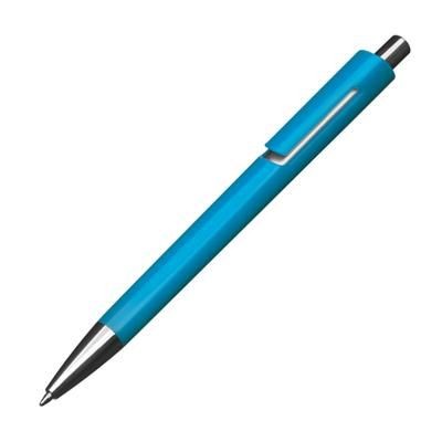 Branded Promotional COLOURFUL PLASTIC BALL PEN in Light Blue Pen From Concept Incentives.