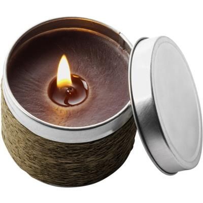 Branded Promotional GLOW CANDLE in Brown Candle From Concept Incentives.