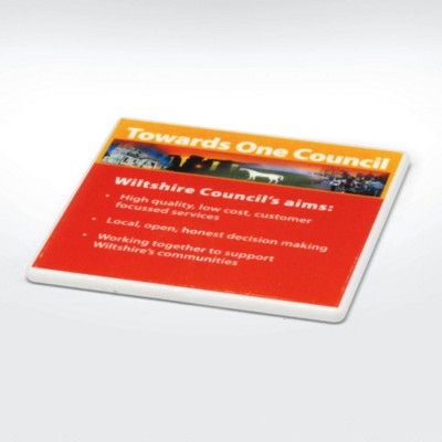 Branded Promotional GREEN & GOOD RECYCLED FULL COLOUR SQUARE COASTER Coaster From Concept Incentives.