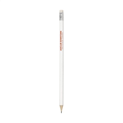 Branded Promotional PENCIL in White Pencil From Concept Incentives.