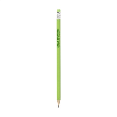 Branded Promotional PENCIL in Lime Green Pencil From Concept Incentives.