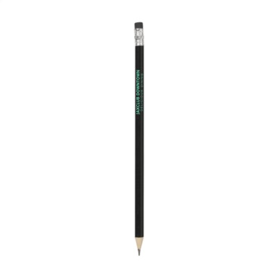 Branded Promotional PENCIL in Black Pencil From Concept Incentives.