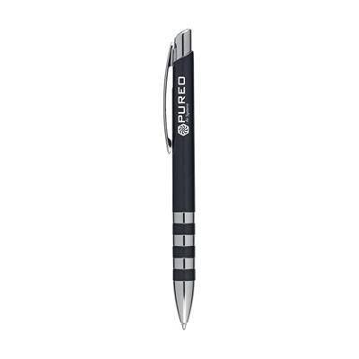 Branded Promotional RINGER BALL PEN in Black Pen From Concept Incentives.