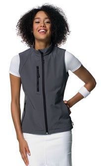 Branded Promotional JERZEES LADIES SOFT SHELL GILET Bodywarmer Gilet Jacket From Concept Incentives.