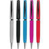 Branded Promotional STRIDER METAL BALL PEN in Black & Silver Chrome Pen From Concept Incentives.