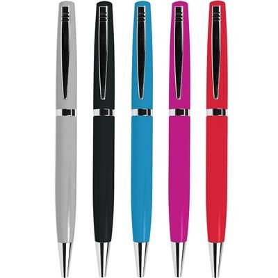 Branded Promotional STRIDER METAL BALL PEN in Black & Silver Chrome Pen From Concept Incentives.