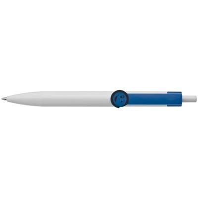 Branded Promotional SMILEY BALL PEN with Clip in Blue Pen From Concept Incentives.