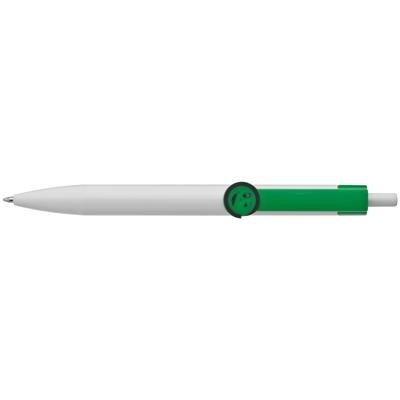 Branded Promotional SMILEY BALL PEN with Clip in Green Pen From Concept Incentives.