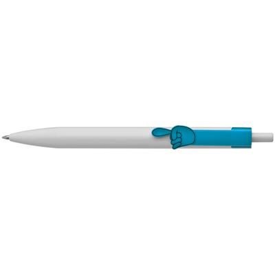 Branded Promotional FINGER POINTER BALL PEN in Turquoise Pen From Concept Incentives.