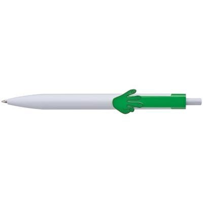 Branded Promotional BALL PEN with 2d Clip Hands in Green Pen From Concept Incentives.