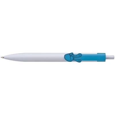 Branded Promotional BALL PEN with 2d Clip Hands in Turquoise Pen From Concept Incentives.