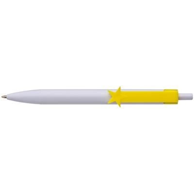 Branded Promotional BALL PEN with Heart Clip in Yellow Pen From Concept Incentives.