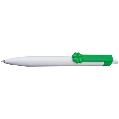 Branded Promotional BALL PEN with Heart Clip in Green Pen From Concept Incentives.