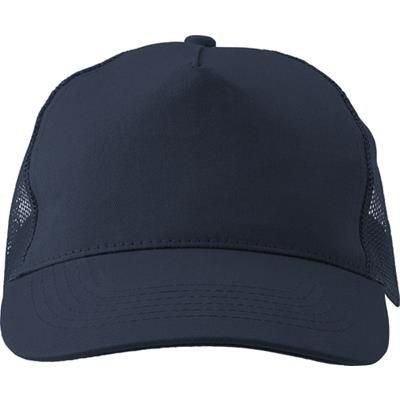 Branded Promotional COTTON TWILL & PLASTIC FIVE PANEL BASEBALL CAP in Blue Baseball Cap From Concept Incentives.