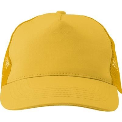 Branded Promotional COTTON TWILL & PLASTIC FIVE PANEL BASEBALL CAP in Yellow Baseball Cap From Concept Incentives.