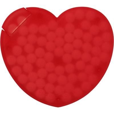 Branded Promotional HEART SHAPE MINTS CARD in Translucent Red Mints From Concept Incentives.