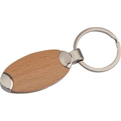 Branded Promotional METAL WOOD KEYRING BALTRUM Keyring From Concept Incentives.