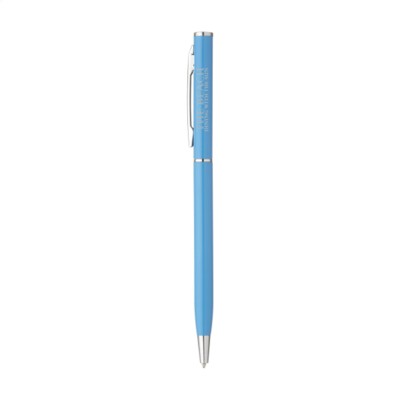 Branded Promotional DELGADO GLOSS PEN in Light Blue Pen From Concept Incentives.