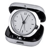 Branded Promotional LAUSANNE METAL TRAVEL CLOCK in Silver Clock From Concept Incentives.