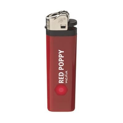 Branded Promotional FLINT LIGHTER in Red Lighter From Concept Incentives.