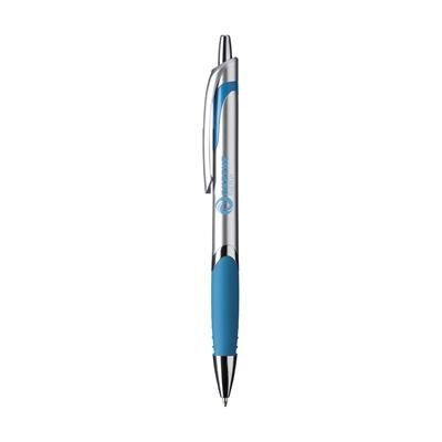 Branded Promotional SILVER SPARGO PEN in Light Blue Pen From Concept Incentives.