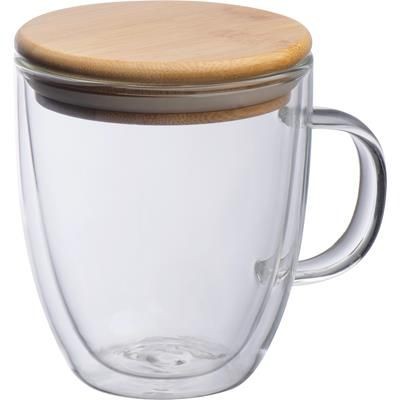 Branded Promotional DOUBLE-WALLED GLASS CUP GERTHE Mug From Concept Incentives.