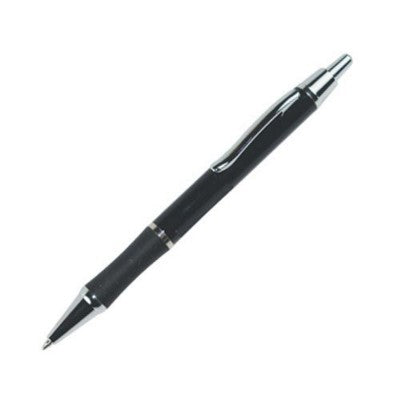 Branded Promotional DELTA GRIP BALL PEN in Black Pen From Concept Incentives.