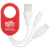 Branded Promotional 3-IN-1 SHORT ARM USB CHARGER CABLE - NEW TYPE-C CONNECTOR in Red Cable From Concept Incentives.