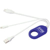 Branded Promotional 3-IN-1 LONG ARM USB CHARGER CABLE - NEW TYPE-C CONNECTOR in Blue Cable From Concept Incentives.