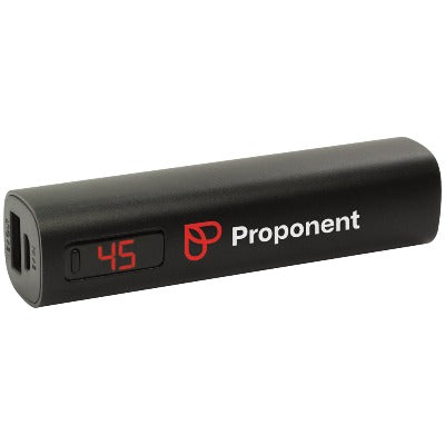 Branded Promotional LED SCREEN 2600MAH POWER BANK Charger in Black From Concept Incentives.