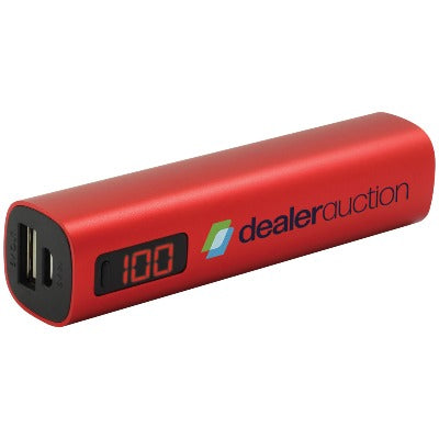 Branded Promotional LED SCREEN 2600MAH POWER BANK Charger in Red From Concept Incentives.