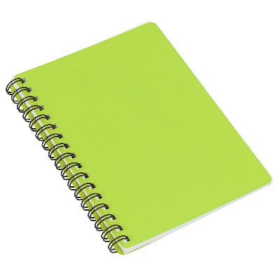 Branded Promotional GREEN & GOOD A5 RECYCLED POLYPROPYLENE NOTE BOOK in Lime Green Notebook from Concept Incentives