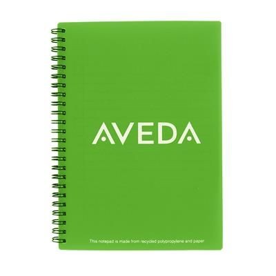 Branded Promotional GREEN & GOOD A5 RECYCLED POLYPROPYLENE NOTE BOOK in Green Notebook from Concept Incentives