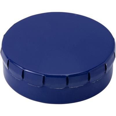 Branded Promotional NOVEL ROUND MINTS TIN in Cobalt Blue Mints From Concept Incentives.