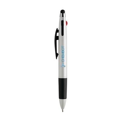 Branded Promotional TRIPLE TOUCH PEN in White Pen From Concept Incentives.