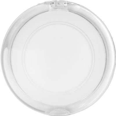 Branded Promotional ROUND PLASTIC DOUBLE POCKET MIRROR in White Mirror From Concept Incentives.