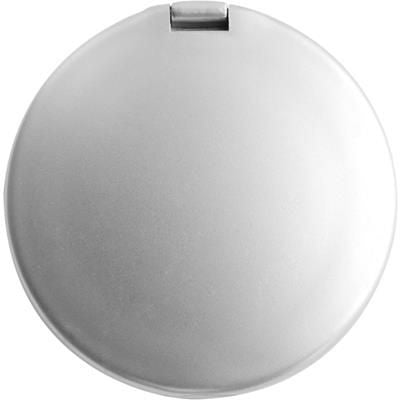 Branded Promotional ROUND PLASTIC DOUBLE POCKET MIRROR in Silver Mirror From Concept Incentives.