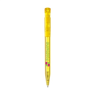 Branded Promotional STILOLINEA S45 CLEAR TRANSPARENT PEN in Transparent Yellow Pen From Concept Incentives.