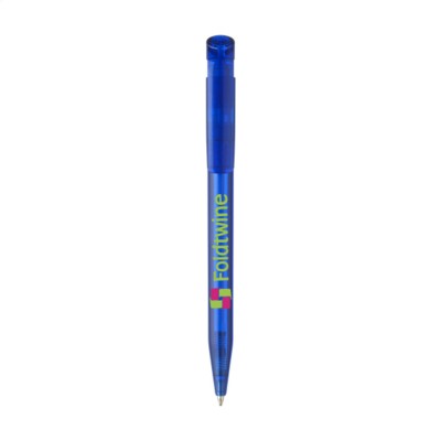 Branded Promotional STILOLINEA S45 CLEAR TRANSPARENT PEN in Transparent Dark Blue Pen From Concept Incentives.