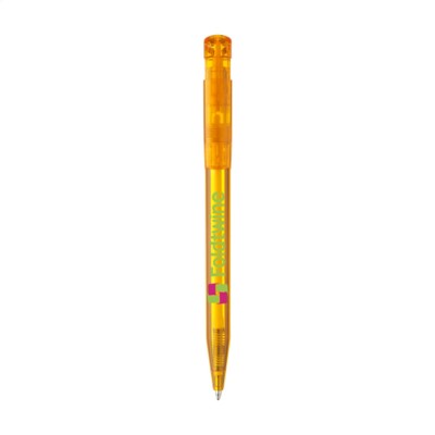 Branded Promotional STILOLINEA S45 CLEAR TRANSPARENT PEN in Transparent Orange Pen From Concept Incentives.
