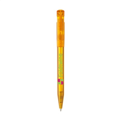 Branded Promotional STILOLINEA S45 CLEAR TRANSPARENT PEN in Transparent Orange Pen From Concept Incentives.