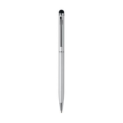 Branded Promotional STYLUS TOUCH BALL PEN in Silver Pen From Concept Incentives.
