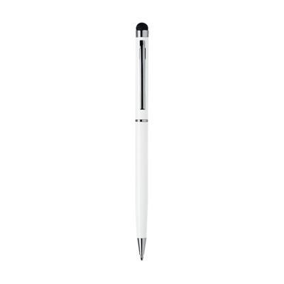Branded Promotional STYLUS TOUCH BALL PEN in White Pen From Concept Incentives.